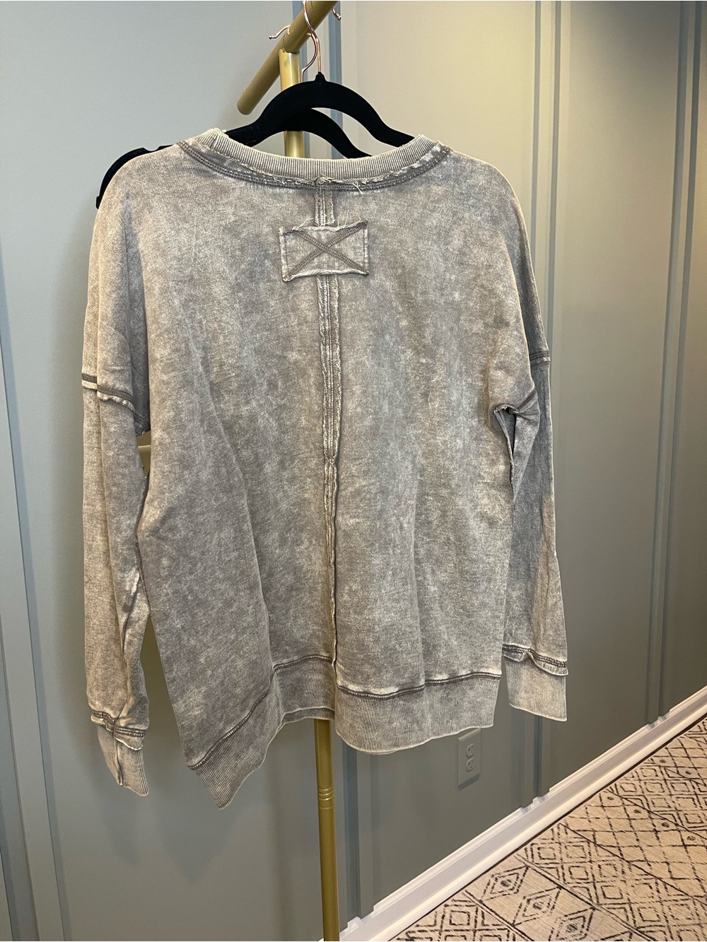Zenana Mineral-Washed French Terry Pocket Sweatshirt – Mocha 🤎 - Picture 4 of 5